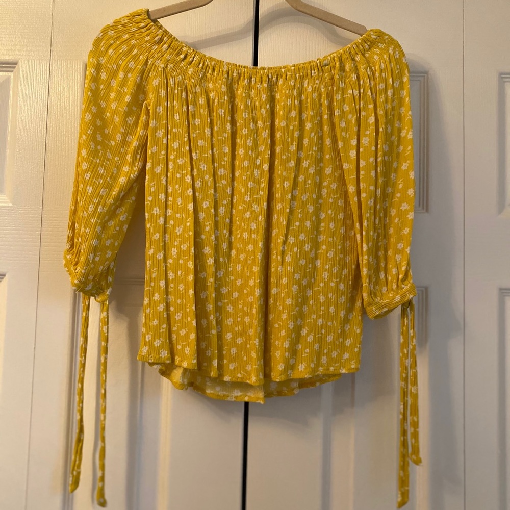 Yellow One Clothing Off the Shoulder Floral Top